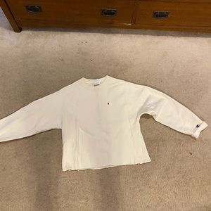 Cream Champion cropped sweatshirt XS